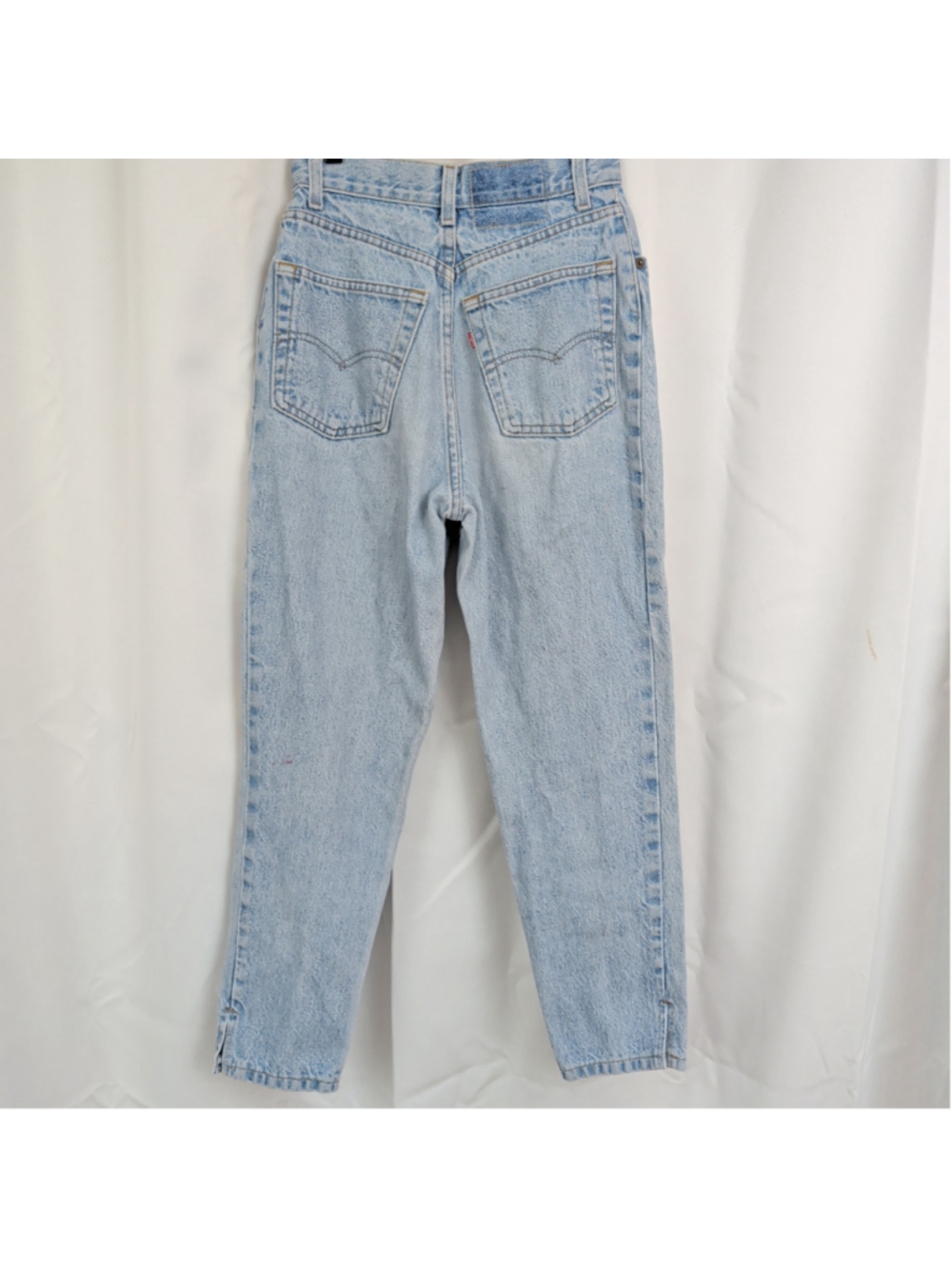 Vintage Distressed Levi's High Waisted Tapered Ankle Slit Jeans